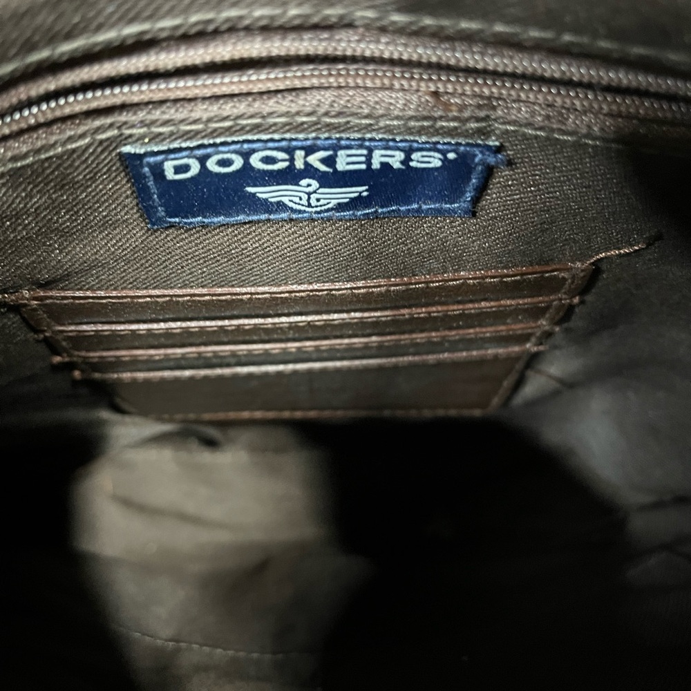 Dockers Brown and green plaid flannel and leather purse - Picture 10 of 12